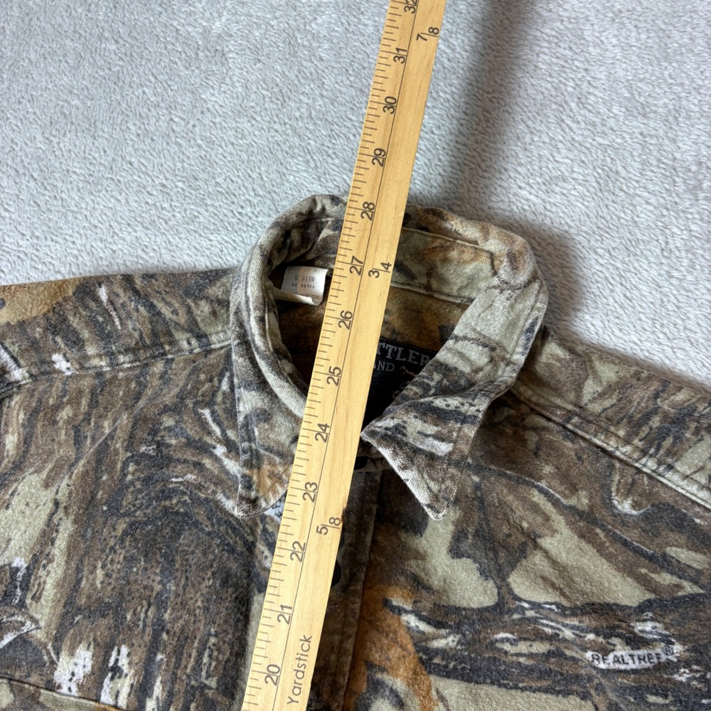 Rattlers Brand Shirt Mens Medium Realtree Camo Hunting Flannel Made in USA Brown - Picture 6 of 8